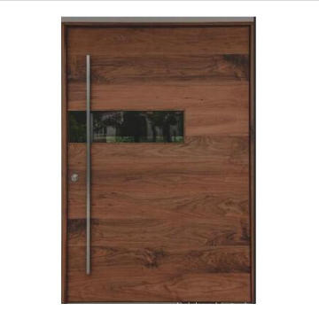 Elegant pivot entry wooden door design with door glass